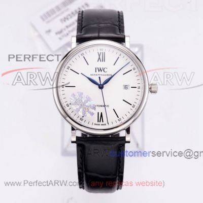 Perfect Replica RSS Factory IWC White Face Stainless Steel Case Swiss Grade 40mm Watch 